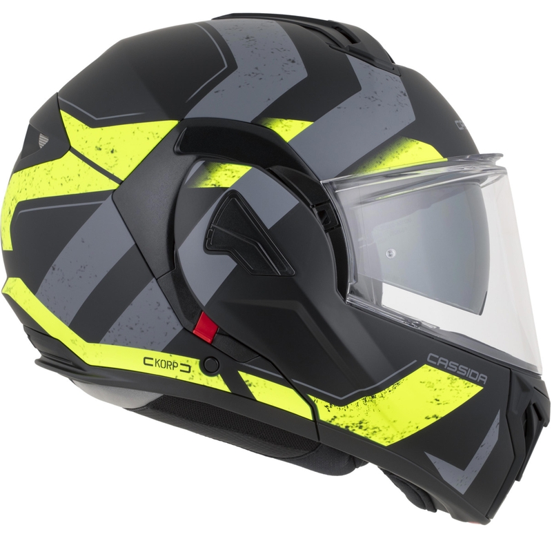 Cassida MultiFlip Korp preklopna motociklistička kaciga mat crno-fluo žuto-siva