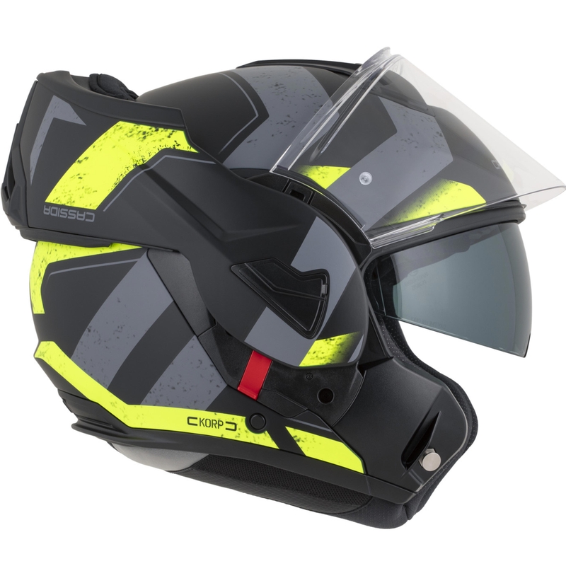 Cassida MultiFlip Korp preklopna motociklistička kaciga mat crno-fluo žuto-siva