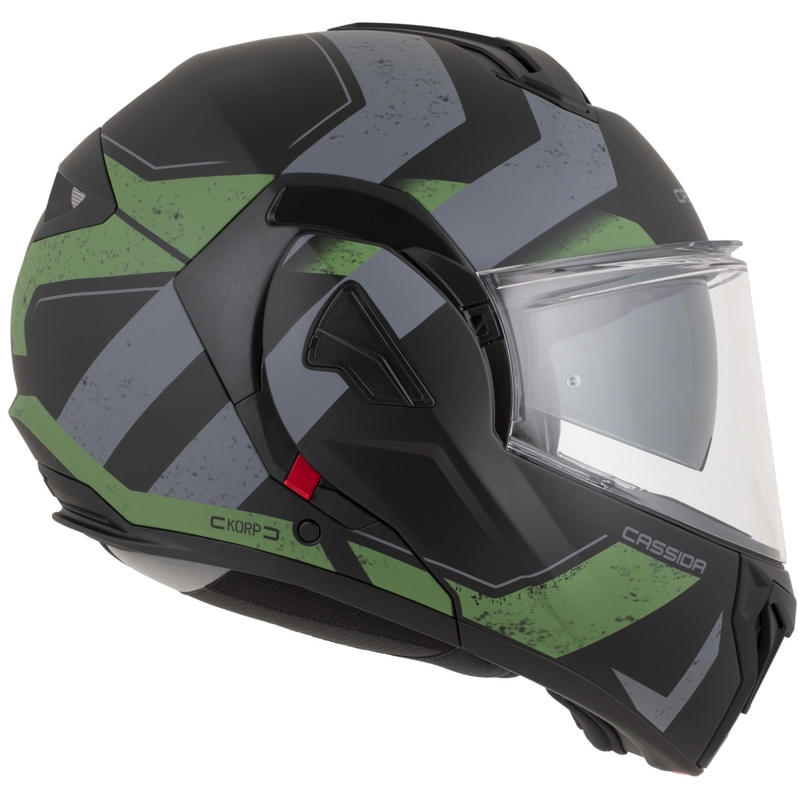 Cassida MultiFlip Korp preklopna motociklistička kaciga mat crno-zeleno-siva