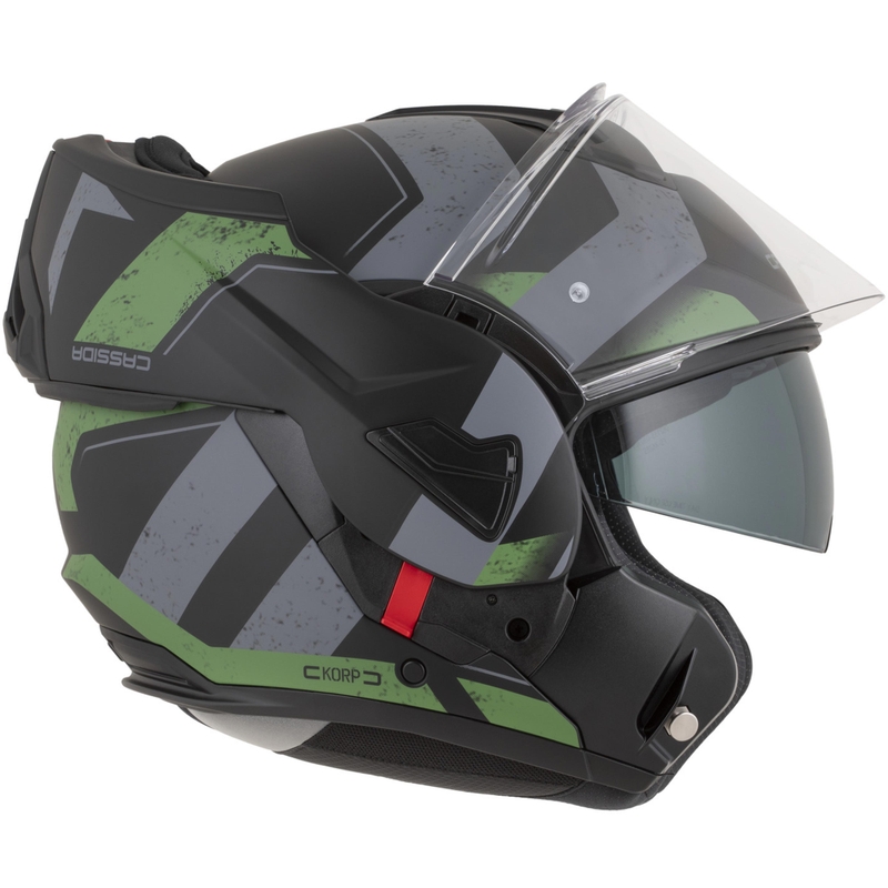 Cassida MultiFlip Korp preklopna motociklistička kaciga mat crno-zeleno-siva