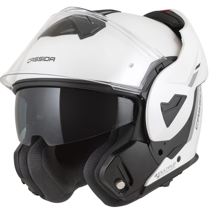 Cassida MultiFlip Solid preklopna motociklistička kaciga biserno bijelo-crna