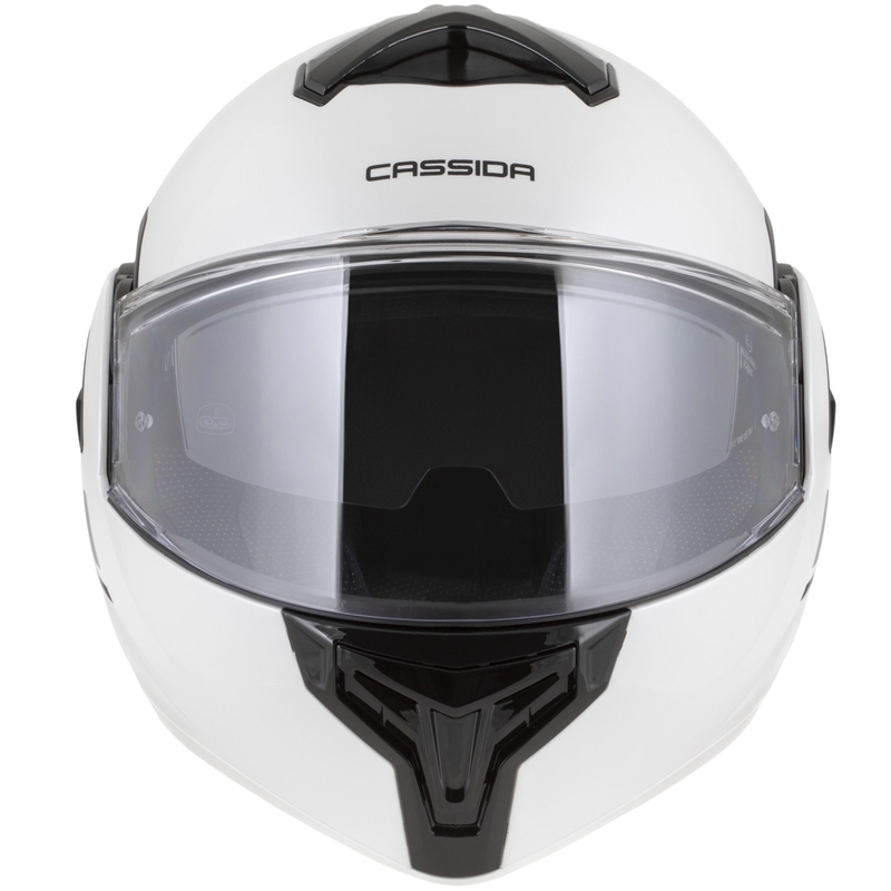 Cassida MultiFlip Solid preklopna motociklistička kaciga biserno bijelo-crna