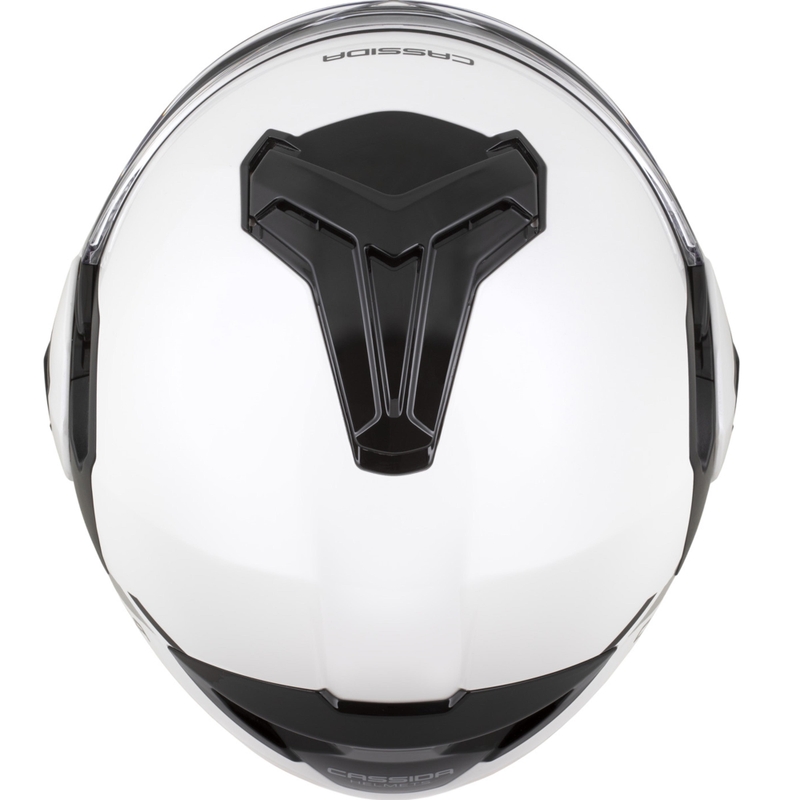 Cassida MultiFlip Solid preklopna motociklistička kaciga biserno bijelo-crna