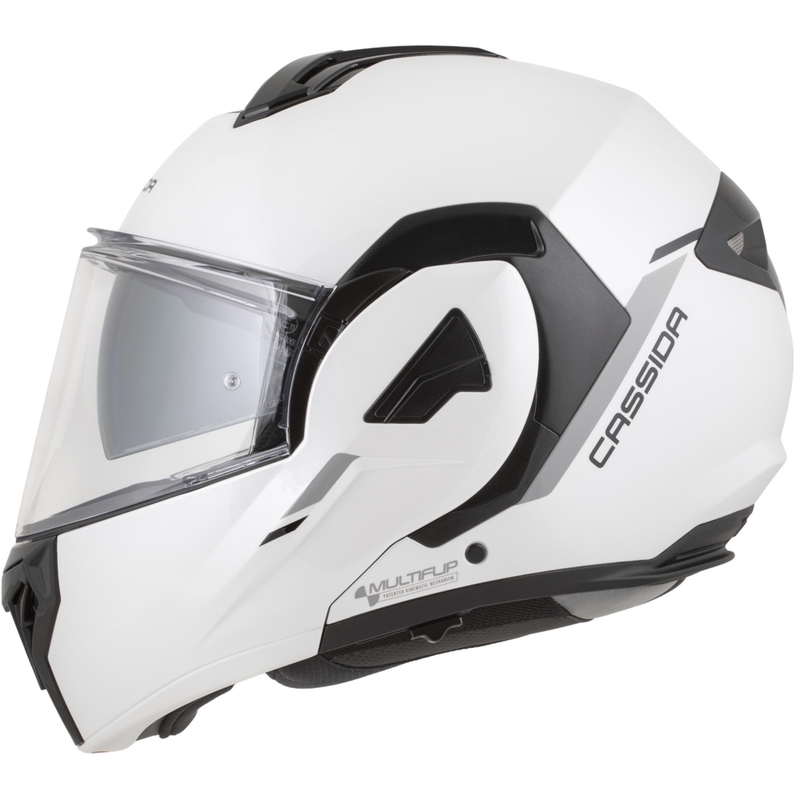 Cassida MultiFlip Solid preklopna motociklistička kaciga biserno bijelo-crna