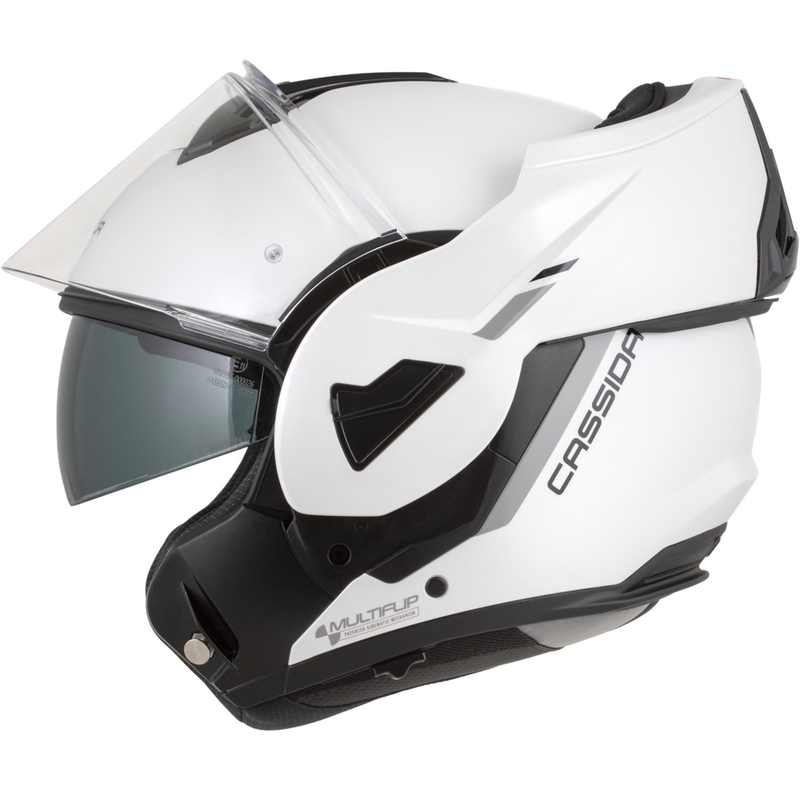 Cassida MultiFlip Solid preklopna motociklistička kaciga biserno bijelo-crna