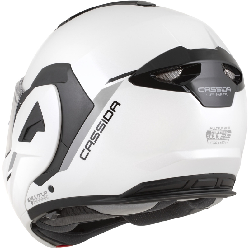 Cassida MultiFlip Solid preklopna motociklistička kaciga biserno bijelo-crna