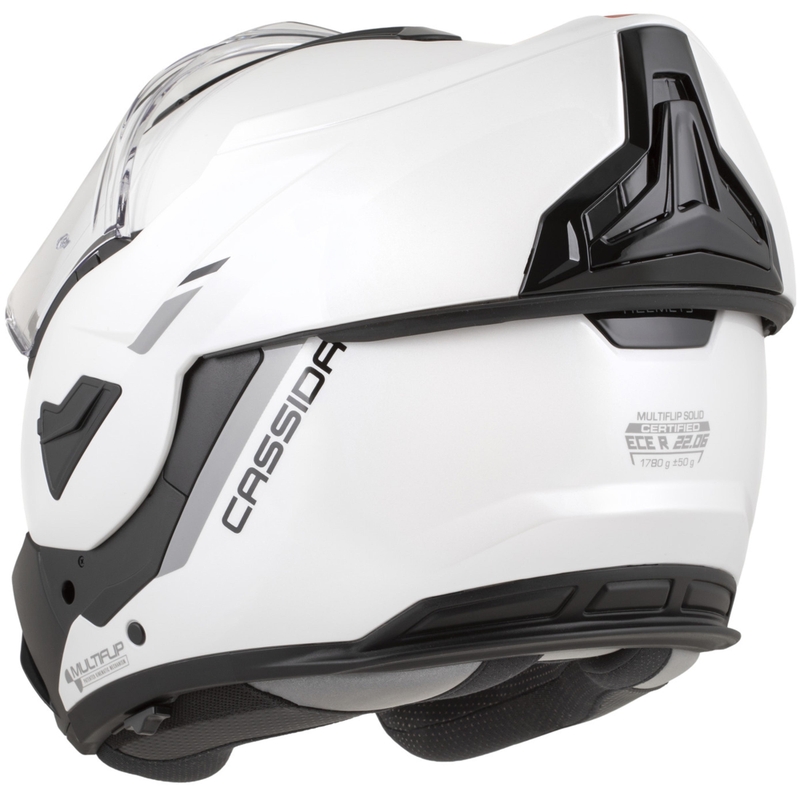 Cassida MultiFlip Solid preklopna motociklistička kaciga biserno bijelo-crna