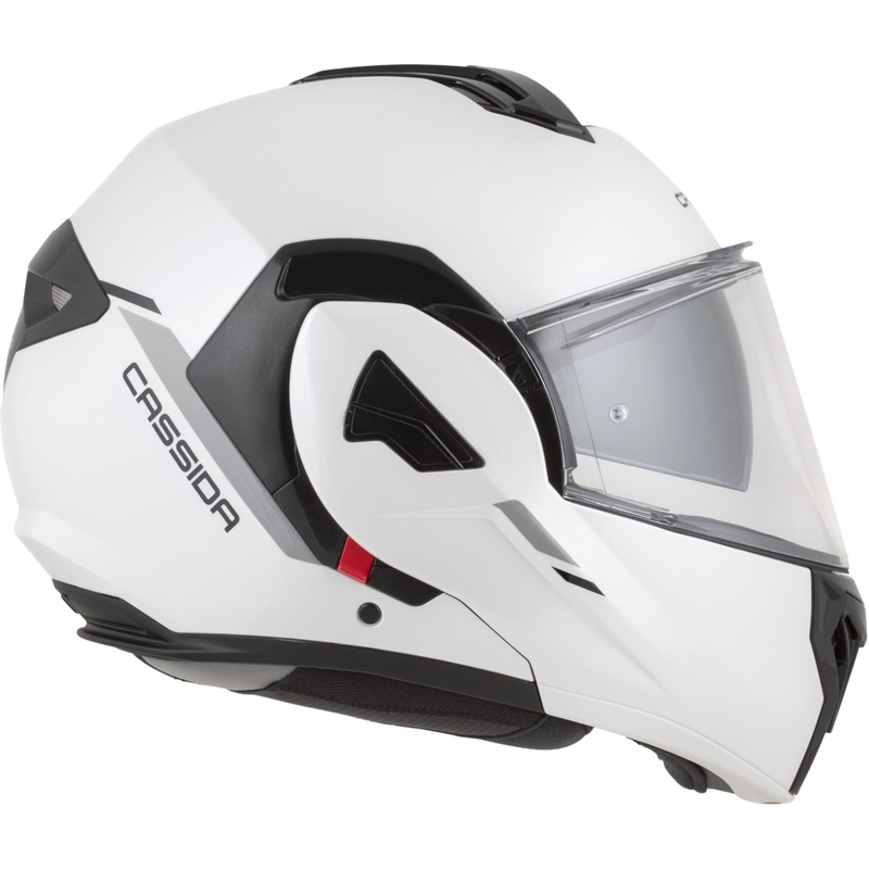 Cassida MultiFlip Solid preklopna motociklistička kaciga biserno bijelo-crna