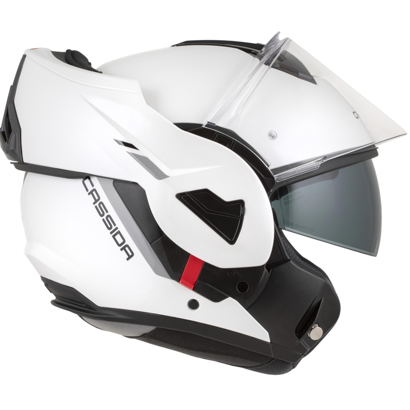 Cassida MultiFlip Solid preklopna motociklistička kaciga biserno bijelo-crna