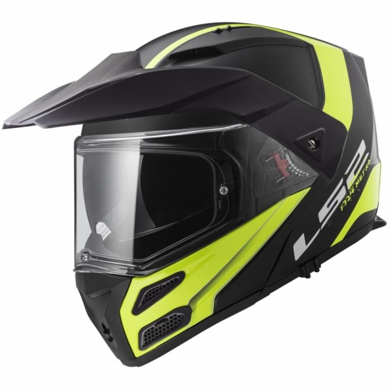 LS2 FF324 Metro Rapid Flip Up kaciga Black-Fluo Yellow rasprodaja