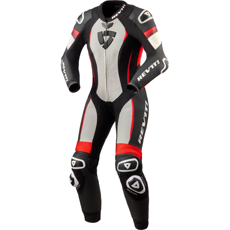 Žensko motociklističko odijelo Revit Xena 4 bijelo-fluo crveno