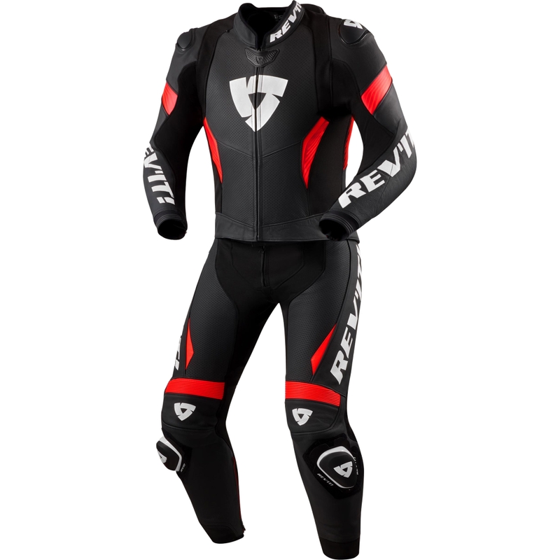Revit Argon 3 dvodijelno motociklističko odijelo crno-fluo crveno