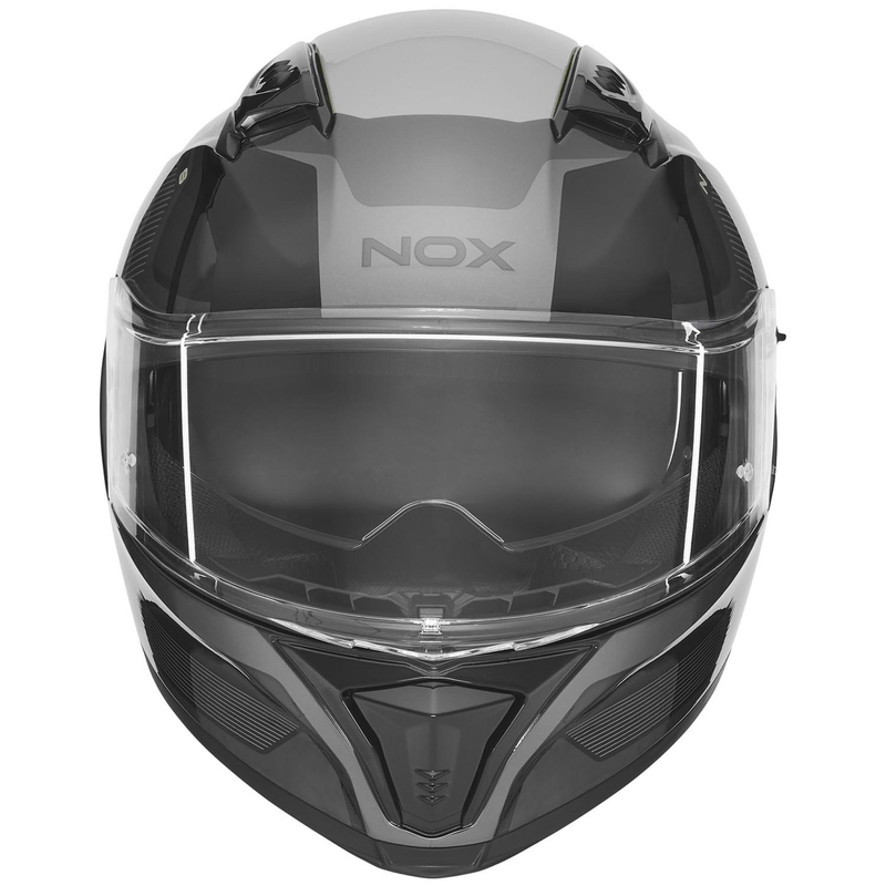 NOX N402 Mentor kaciga za motocikle s punim licem, crno-srebrna