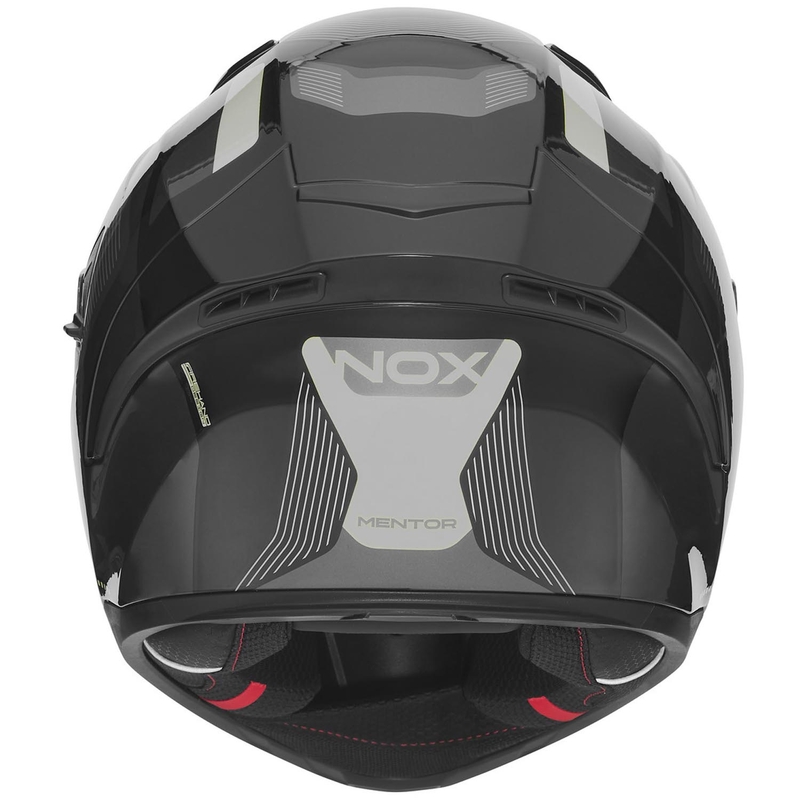 NOX N402 Mentor kaciga za motocikle s punim licem, crno-srebrna