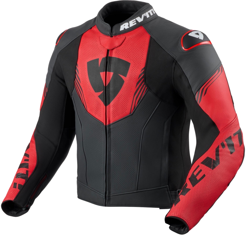Revit Argon 3 crno-fluo crvena kožna motociklistička jakna