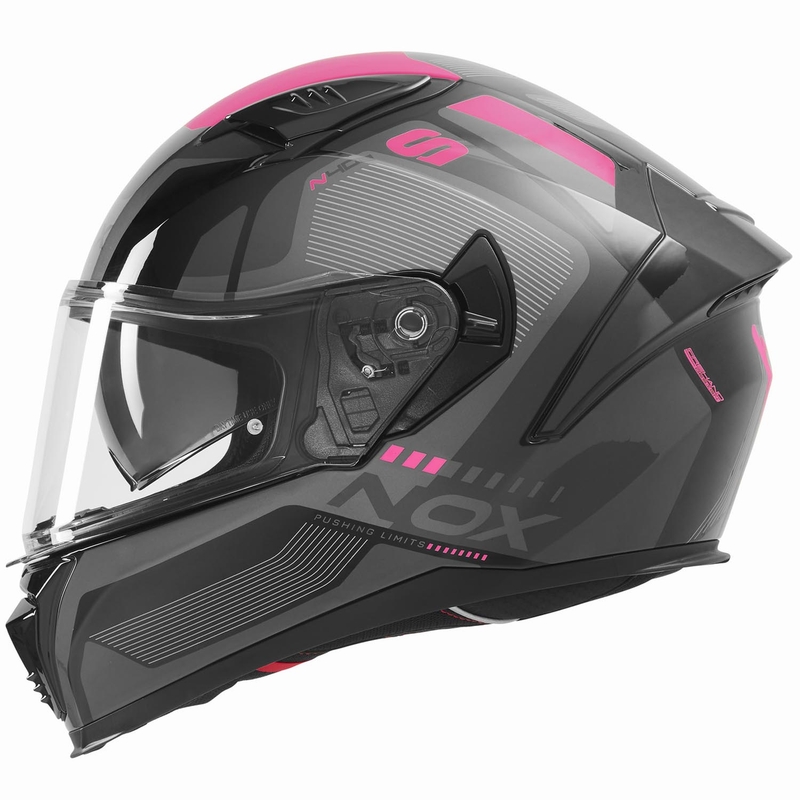 Integralna motociklistička kaciga NOX N402 Mentor crno-roza