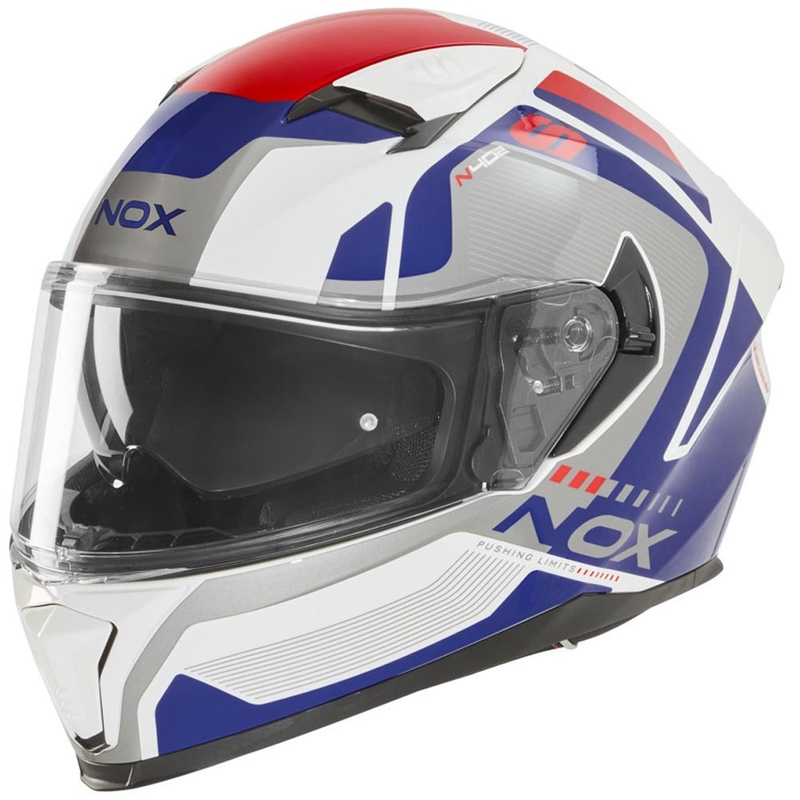 Integralna motociklistička kaciga NOX N402 Mentor bijelo-plavo-crvena