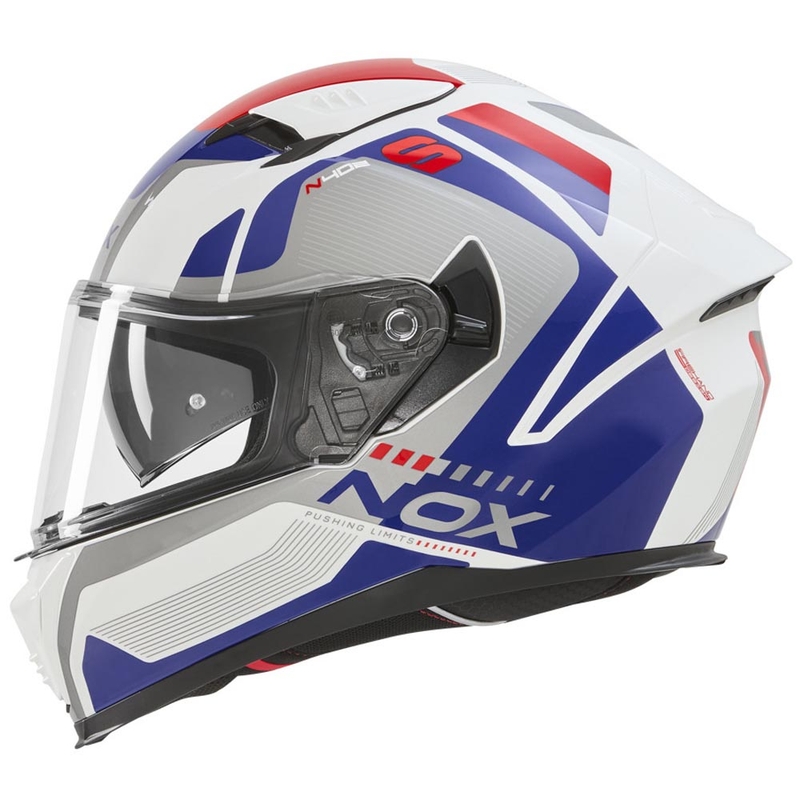 Integralna motociklistička kaciga NOX N402 Mentor bijelo-plavo-crvena
