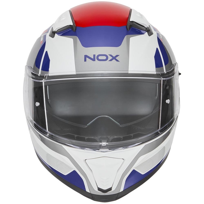 Integralna motociklistička kaciga NOX N402 Mentor bijelo-plavo-crvena