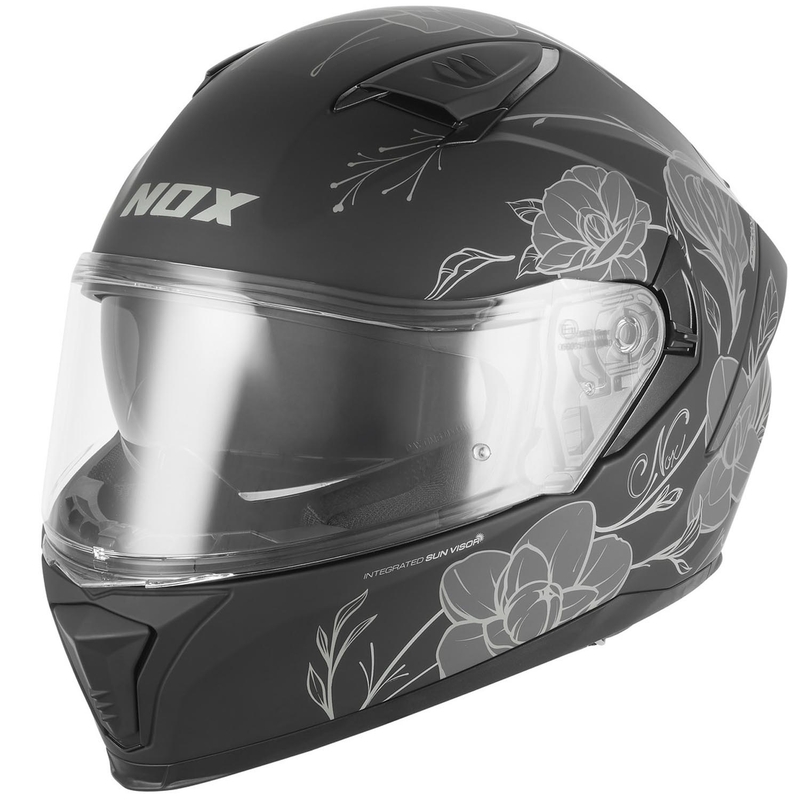 Integralna motociklistička kaciga NOX N402 Spring mat crno-srebrna