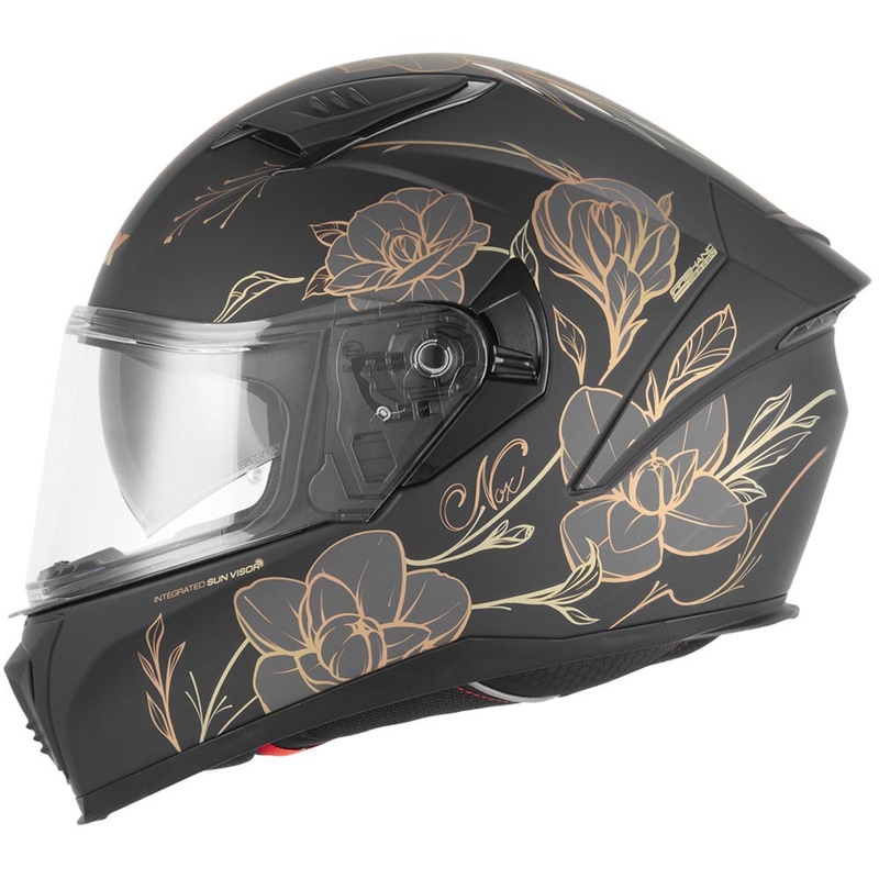 Integralna motociklistička kaciga NOX N402 Spring mat crno-zlatna