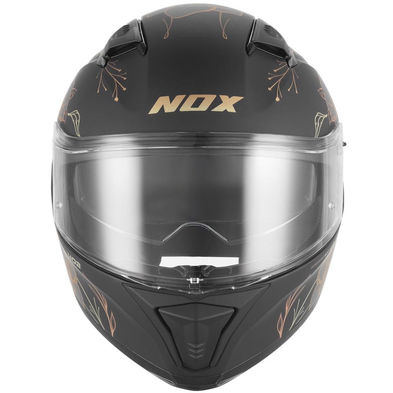 Integralna motociklistička kaciga NOX N402 Spring mat crno-zlatna