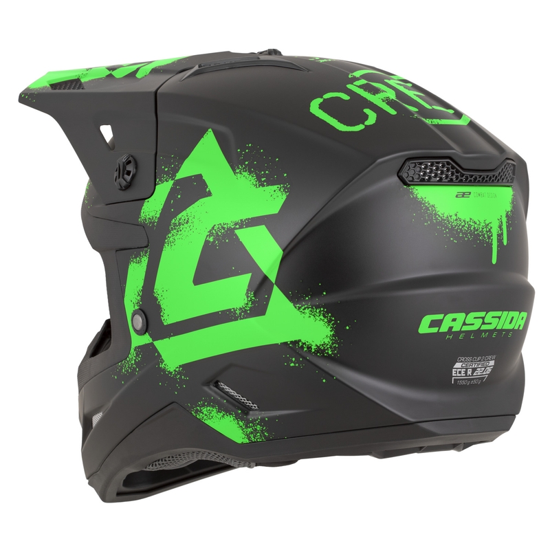 Cassida Cross Cup 2 Crew motocross kaciga mat crno-fluo zelena