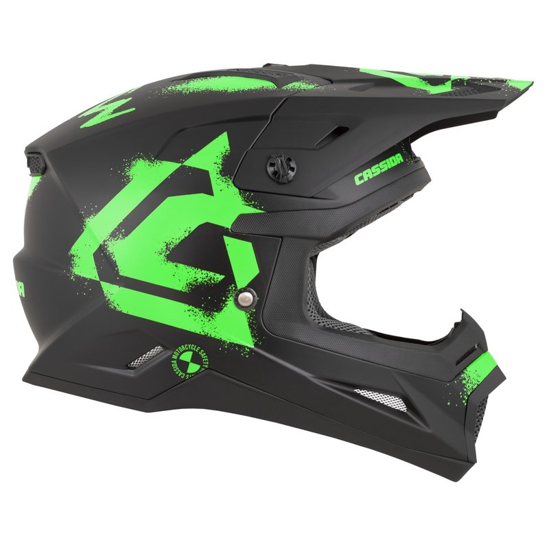 Cassida Cross Cup 2 Crew motocross kaciga mat crno-fluo zelena