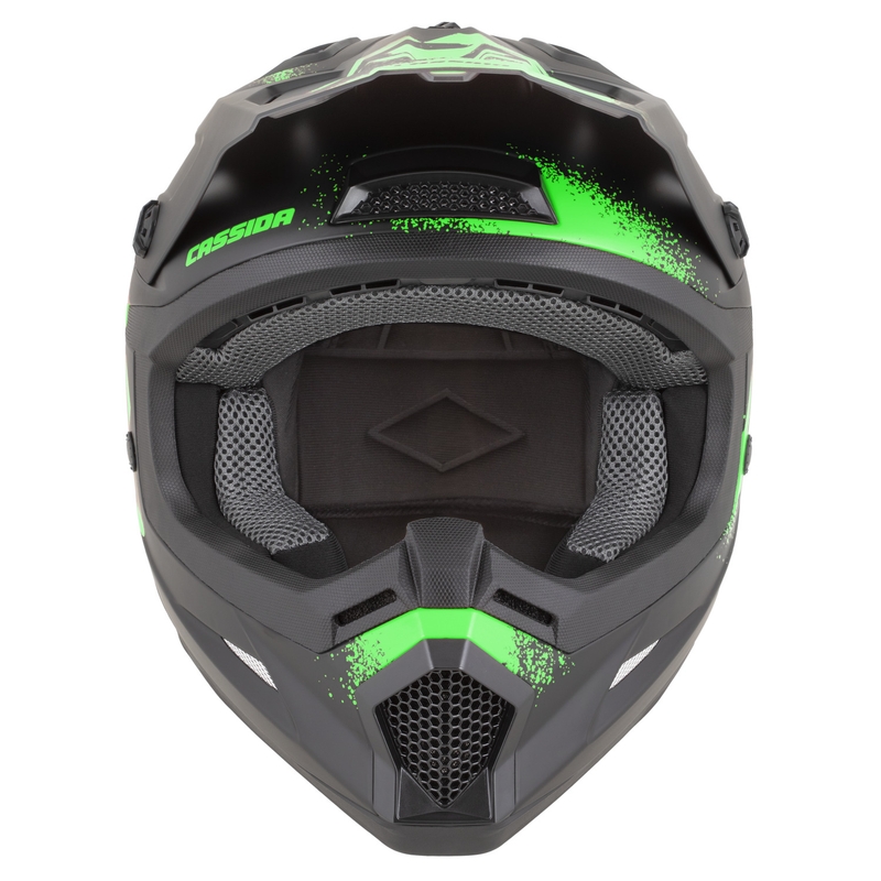 Cassida Cross Cup 2 Crew motocross kaciga mat crno-fluo zelena