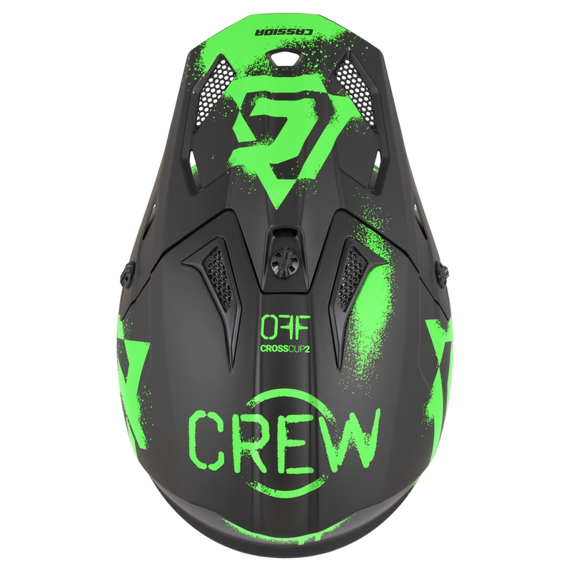 Cassida Cross Cup 2 Crew motocross kaciga mat crno-fluo zelena