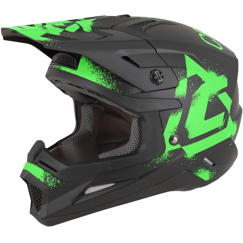 Cassida Cross Cup 2 Crew motocross kaciga mat crno-fluo zelena