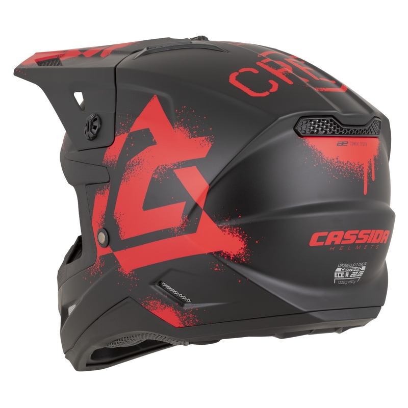 Cassida Cross Cup 2 Crew kaciga za motokros, mat crno-crvena