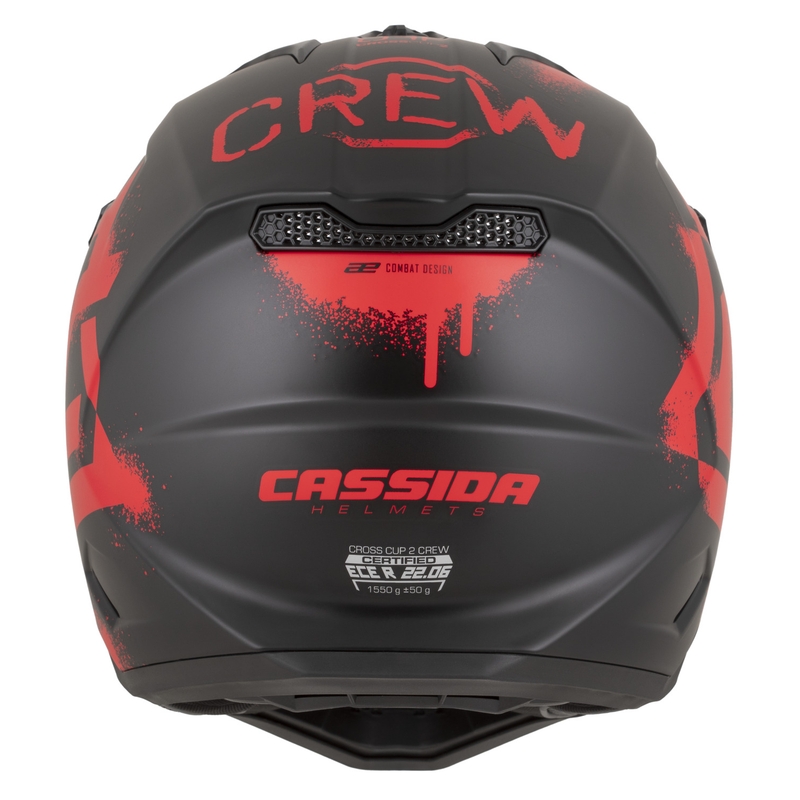 Cassida Cross Cup 2 Crew kaciga za motokros, mat crno-crvena