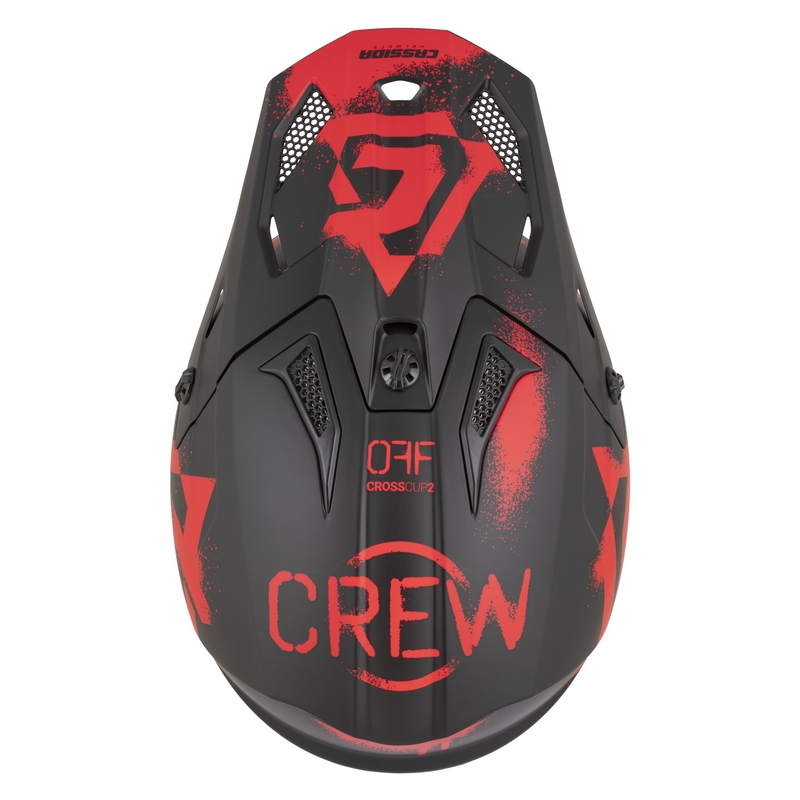 Cassida Cross Cup 2 Crew kaciga za motokros, mat crno-crvena