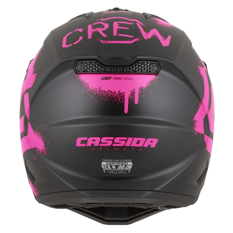Cassida Cross Cup 2 Crew motocross kaciga mat crno-fluo roza