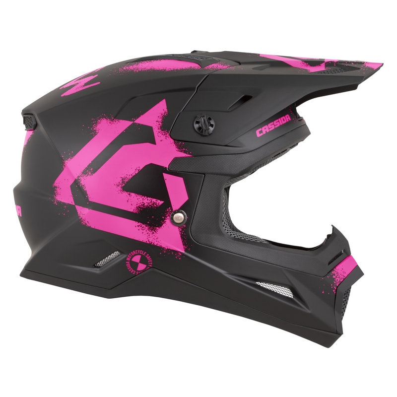Cassida Cross Cup 2 Crew motocross kaciga mat crno-fluo roza