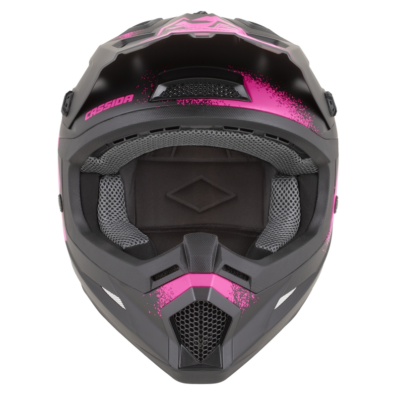 Cassida Cross Cup 2 Crew motocross kaciga mat crno-fluo roza