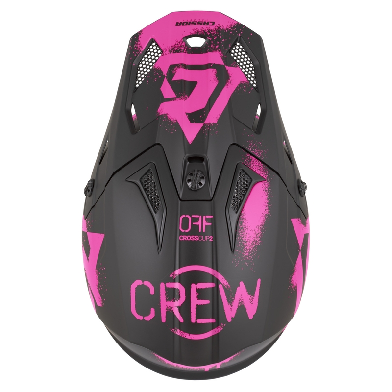 Cassida Cross Cup 2 Crew motocross kaciga mat crno-fluo roza