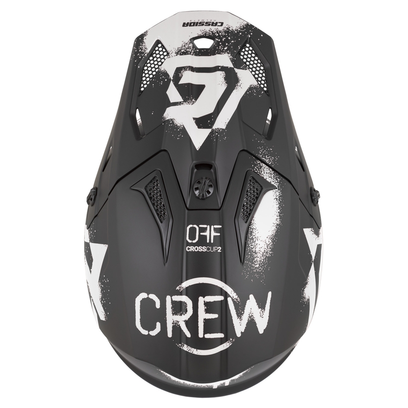 Cassida Cross Cup 2 Crew kaciga za motokros, mat crno-bijela