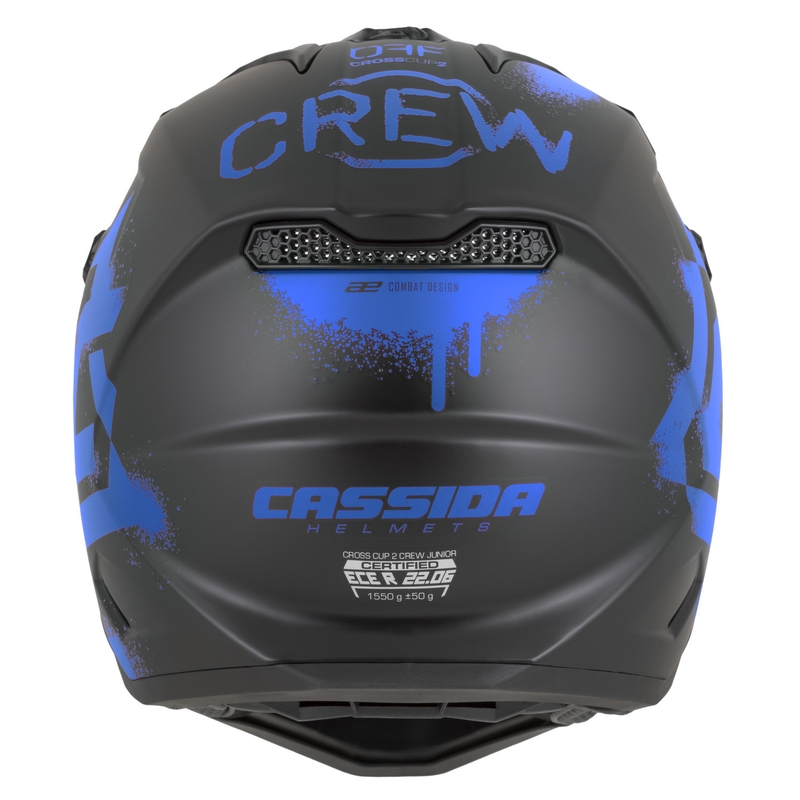 Dječja motokros kaciga Cassida Cross Cup 2 Crew Junior mat crno-plava