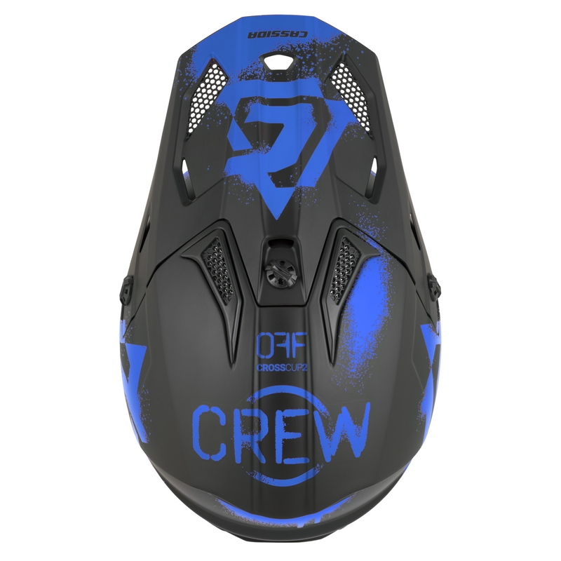 Dječja motokros kaciga Cassida Cross Cup 2 Crew Junior mat crno-plava