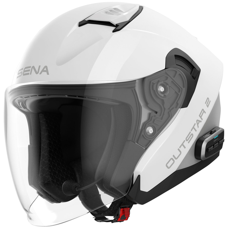 SENA Outstar 2 otvorena motociklistička kaciga sa slušalicama, sjajno bijela