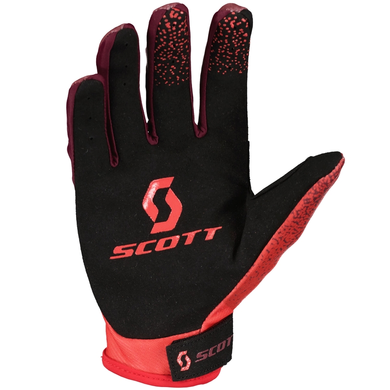 SCOTT 350 DIRT EVO motokros rukavice crveno-crne