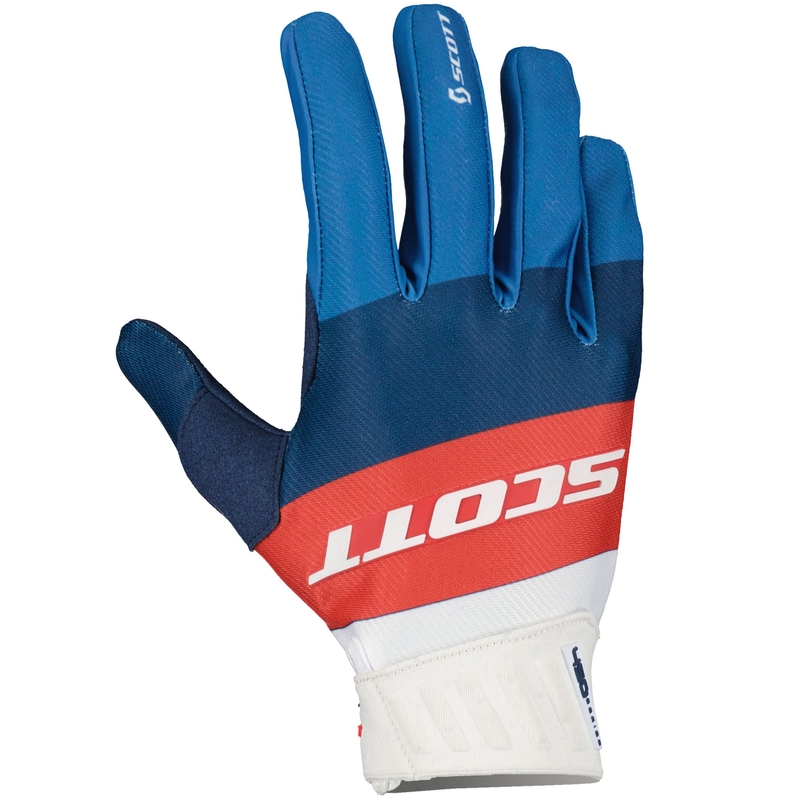 Motokros rukavice SCOTT 450 ANGLED plavo-crvene