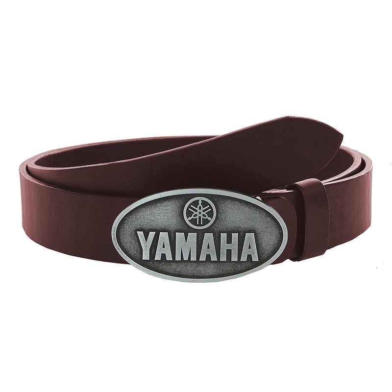Kožni motociklistički remen s kopčom Yamaha smeđi