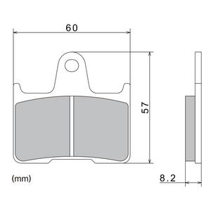 Kočione pločice NISSIN polumetalne 60x57x8,2 mm 2 kom