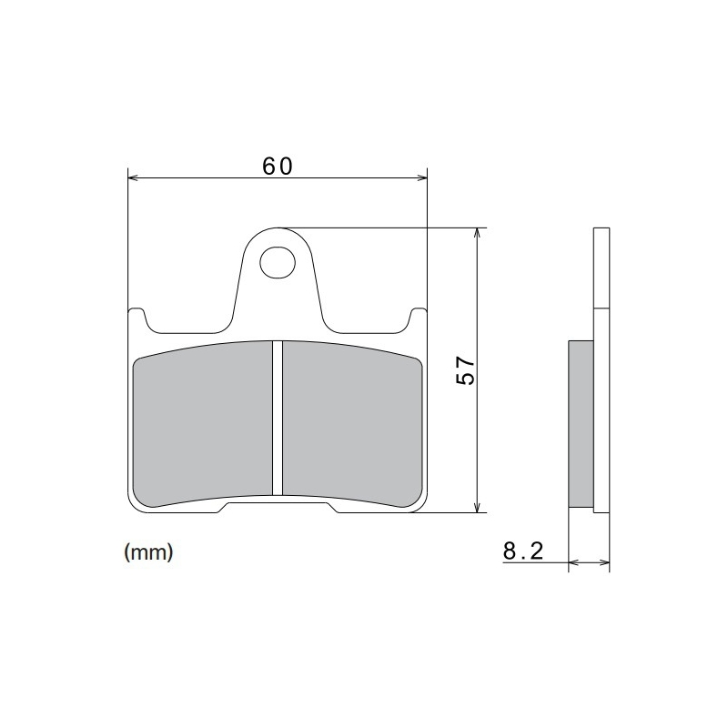 Kočione pločice NISSIN polumetalne 60x57x8,2 mm 2 kom
