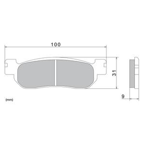 Kočione pločice NISSIN polumetalne, 100x31x9 mm, 2 kom.