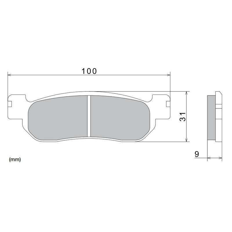 Kočione pločice NISSIN polumetalne, 100x31x9 mm, 2 kom.