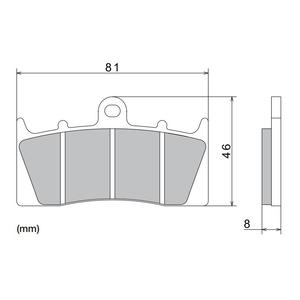 Kočione pločice NISSIN polumetalne, 81x46x8 mm, 2 kom.